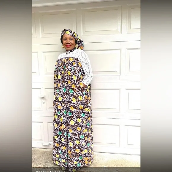 chinese dress ladies Sample: KEONDRA Ankara Maxi Dress main image 0